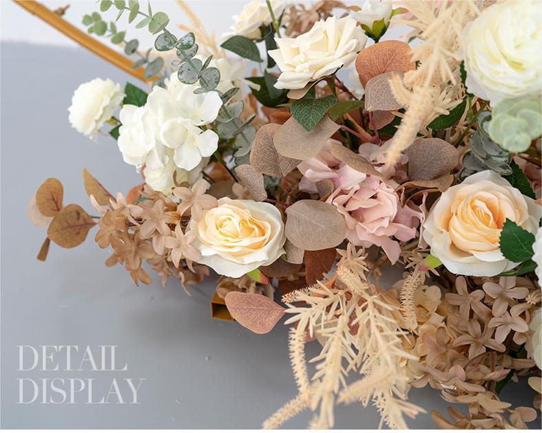Artificial Flower Champagne Rose Radiata & Round Arch Wedding Party Birthday Backdrop Decor CH9048