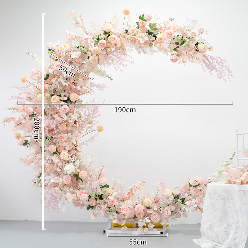 Artificial Flower White Rose Peony & High Low Arch Wedding Party Birthday Backdrop Decor CH9001