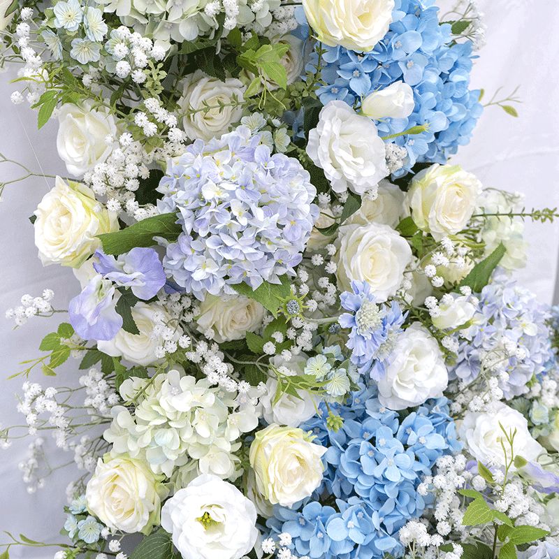 White Blue Artificial Flower Wedding Party Birthday Backdrop Decor CH9658