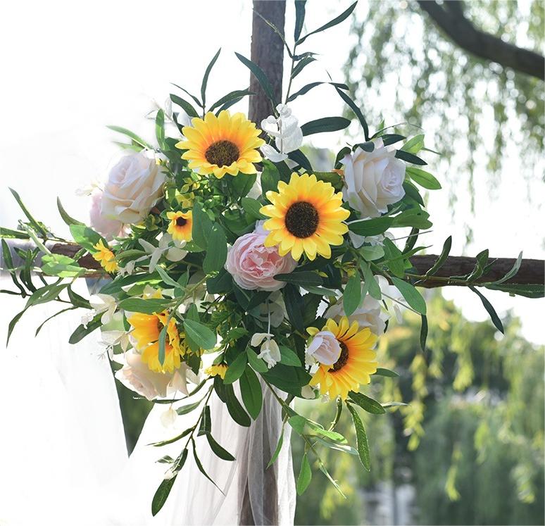 Artificial Flower Sunflower Rose Peony Wedding Party Birthday Backdrop Decor CH9026