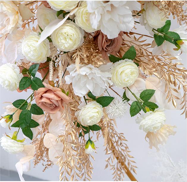 Artificial Flower White Champagne Beige Rose Peony Wedding Party Birthday Backdrop Decor CH9035