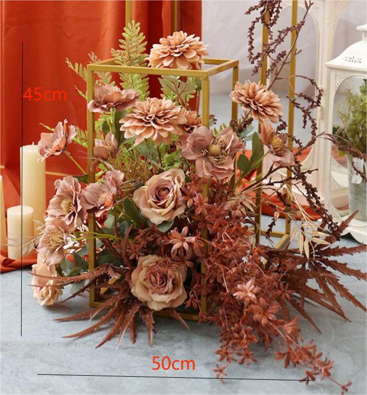 Artificial Flower Brown Pink Peony Wedding Party Birthday Backdrop Decor CH9009