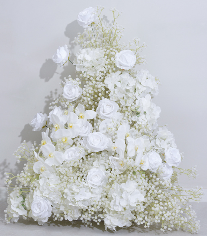 White Artificial Flower Rose Babysbreath Wedding Party Birthday Backdrop Decor CH9310