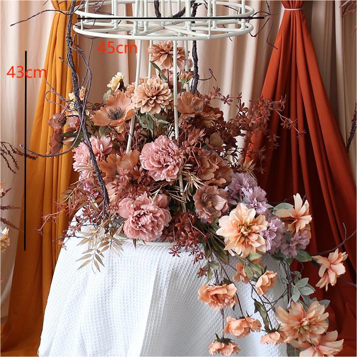 Artificial Flower Brown Pink Peony Wedding Party Birthday Backdrop Decor CH9009