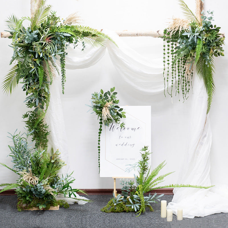 Artificial Flower Green Reed Olive Leafs Wedding Party Birthday Backdrop Deco CH9032