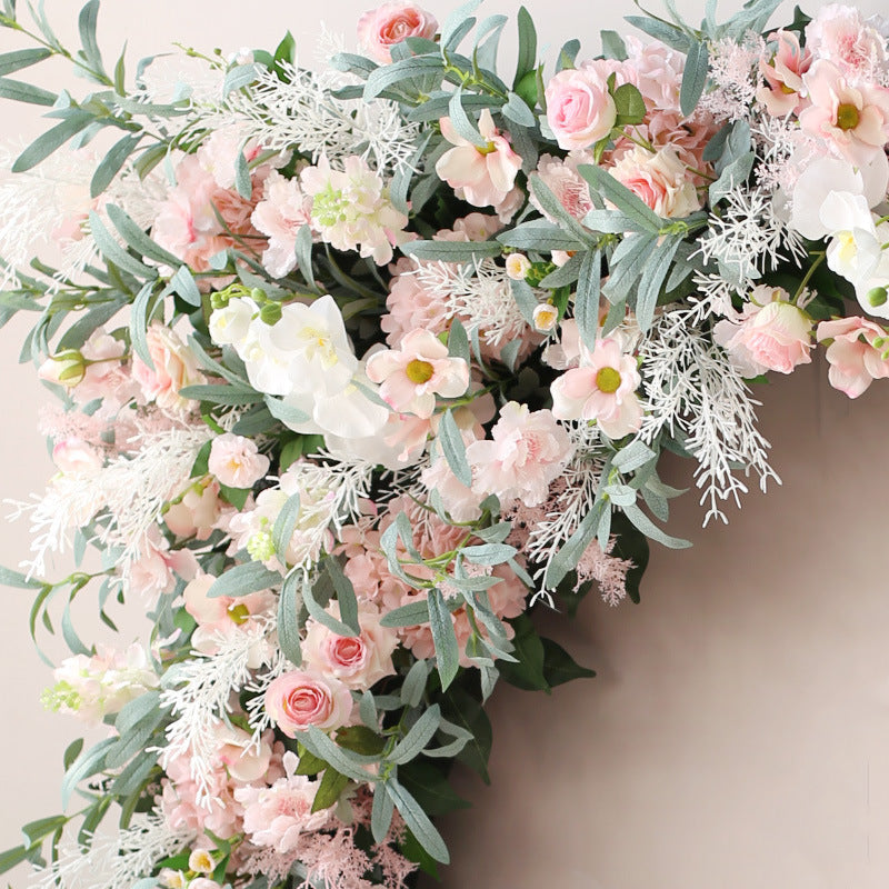 Artificial Flower Pink Rose Eucalyptus Wedding Party Birthday Backdrop Decor CH9038
