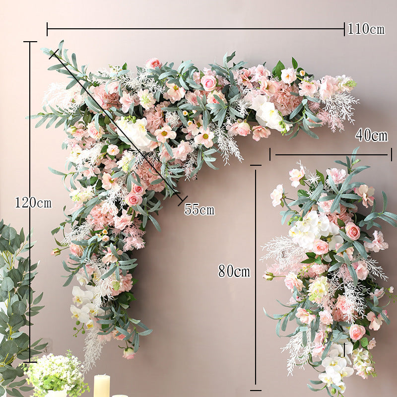 Artificial Flower Pink Rose Eucalyptus Wedding Party Birthday Backdrop Decor CH9038