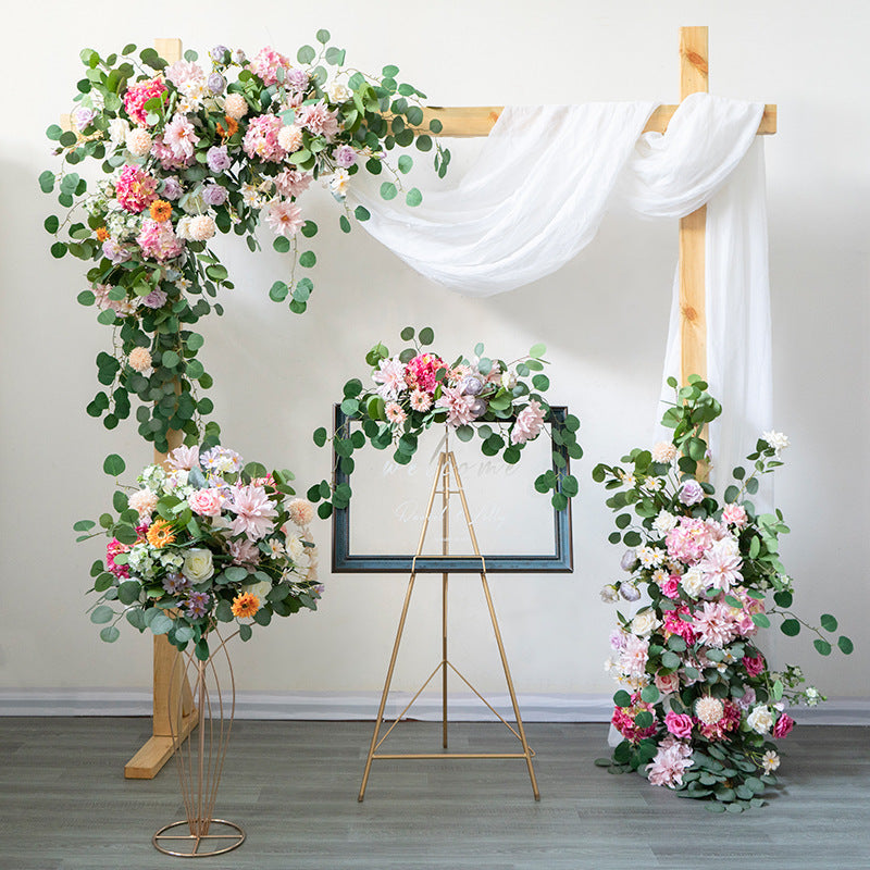 Artificial Flower Pink Rose Peony Wedding Party Birthday Backdrop Decor CH9039